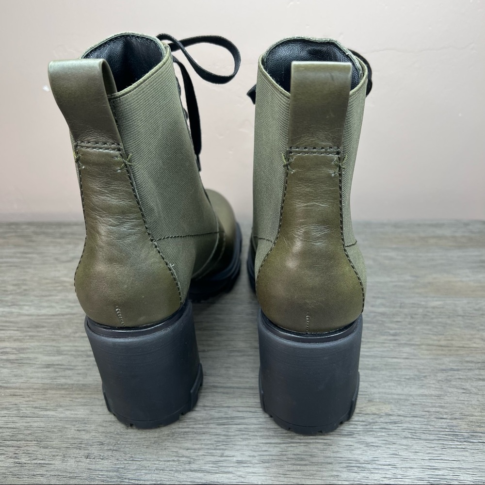 rag & bone Olive Green Lace-Up Combat Moto Boots - Picture 11 of 15